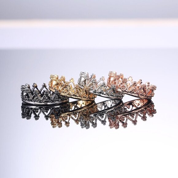 💝 Heart Wreath Basic Simple Colorful Heart Rings for Women, PD530 - Picture 6 of 8